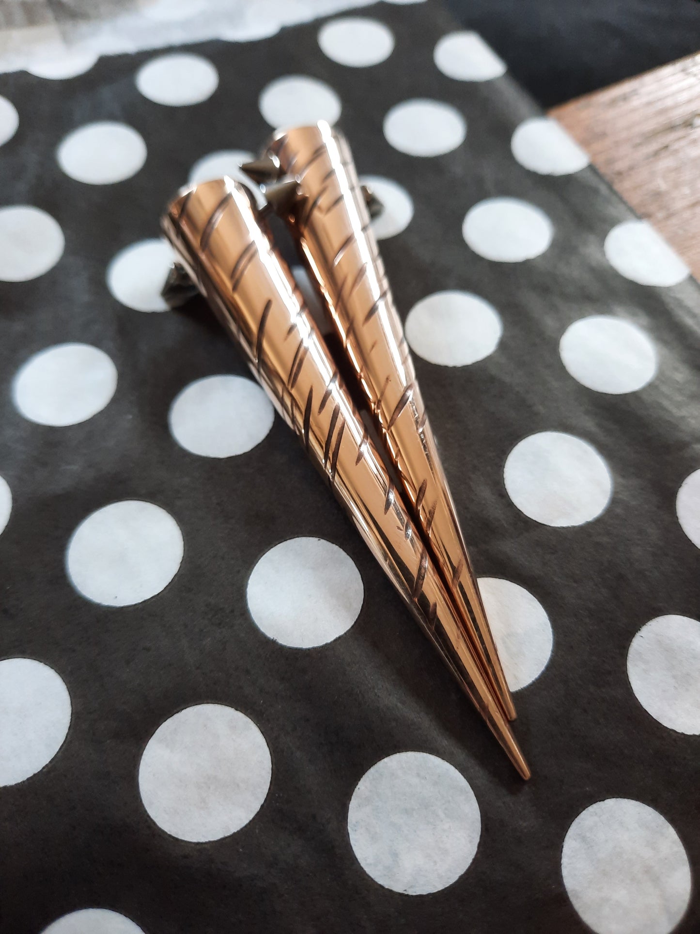 Bronze Braid/Dreadlock Spike! ,ade from upcycled bronze, reclaimed from broken cymbals
