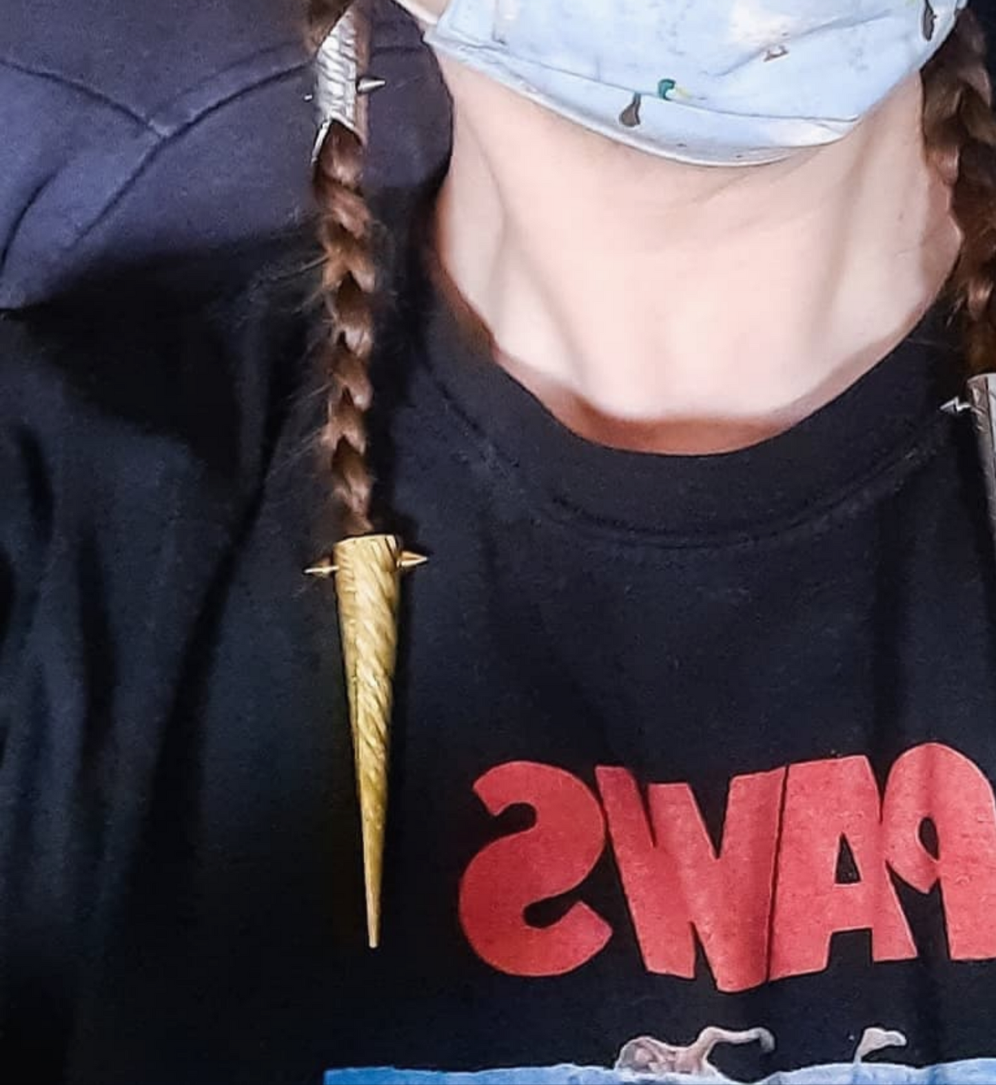 Brass Hair Spike! Gold coloured hair spike for braids and dreadlocks - Unusual, unique, hair jewellery.