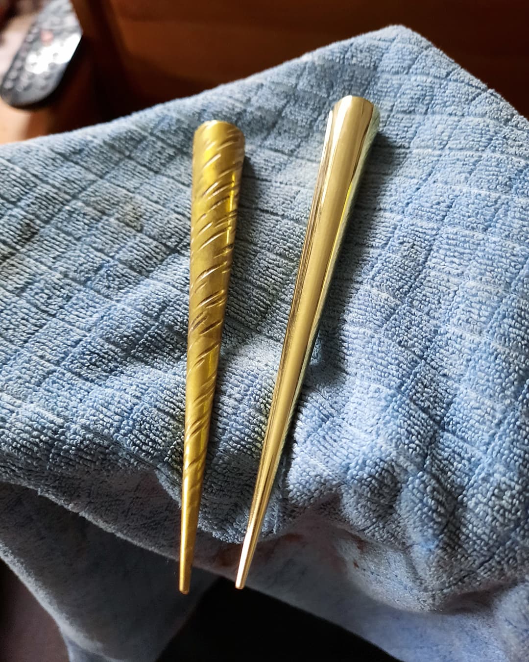 Brass Hair Spike! Gold coloured hair spike for braids and dreadlocks - Unusual, unique, hair jewellery.