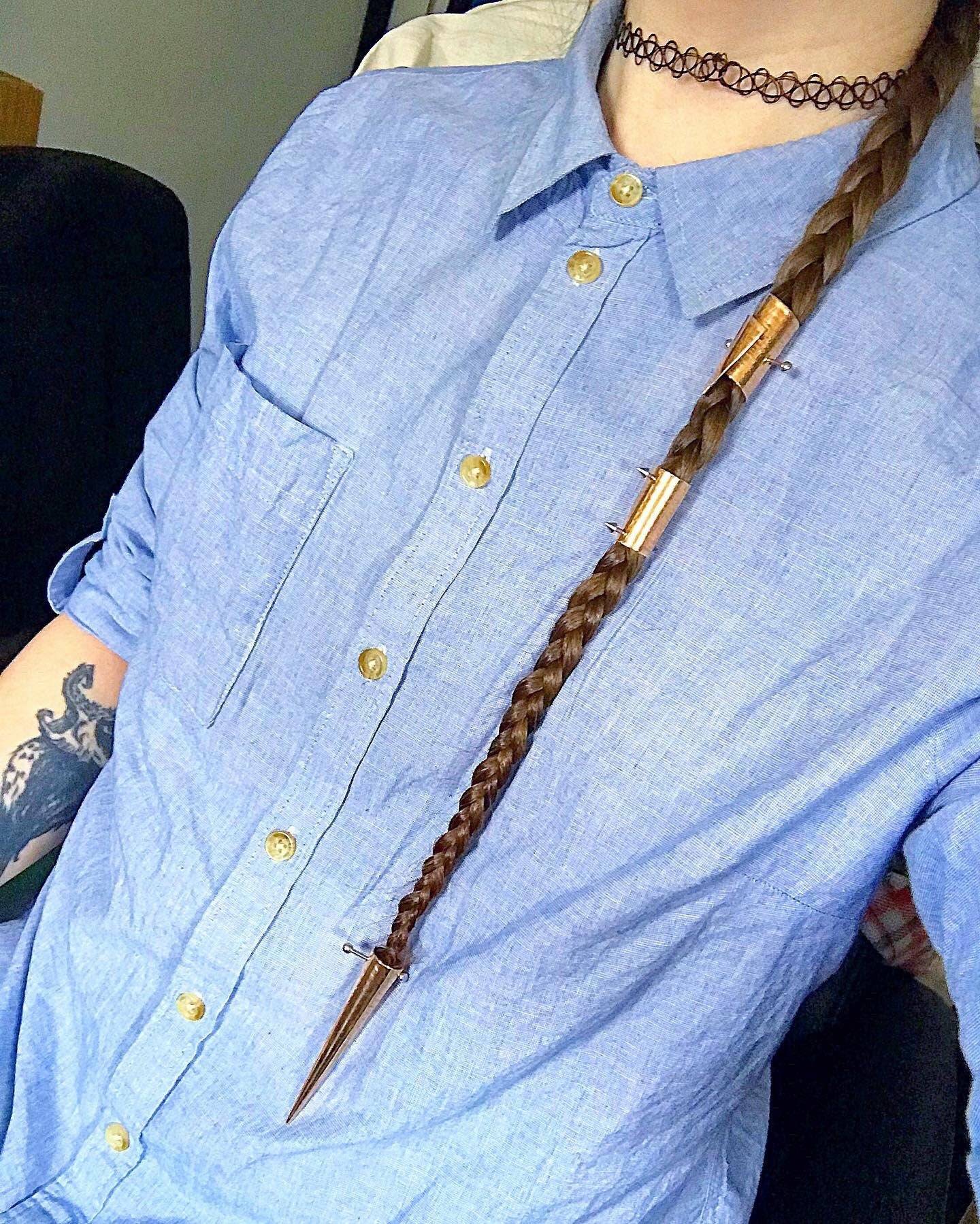 Bronze Braid/Dreadlock Spike! ,ade from upcycled bronze, reclaimed from broken cymbals