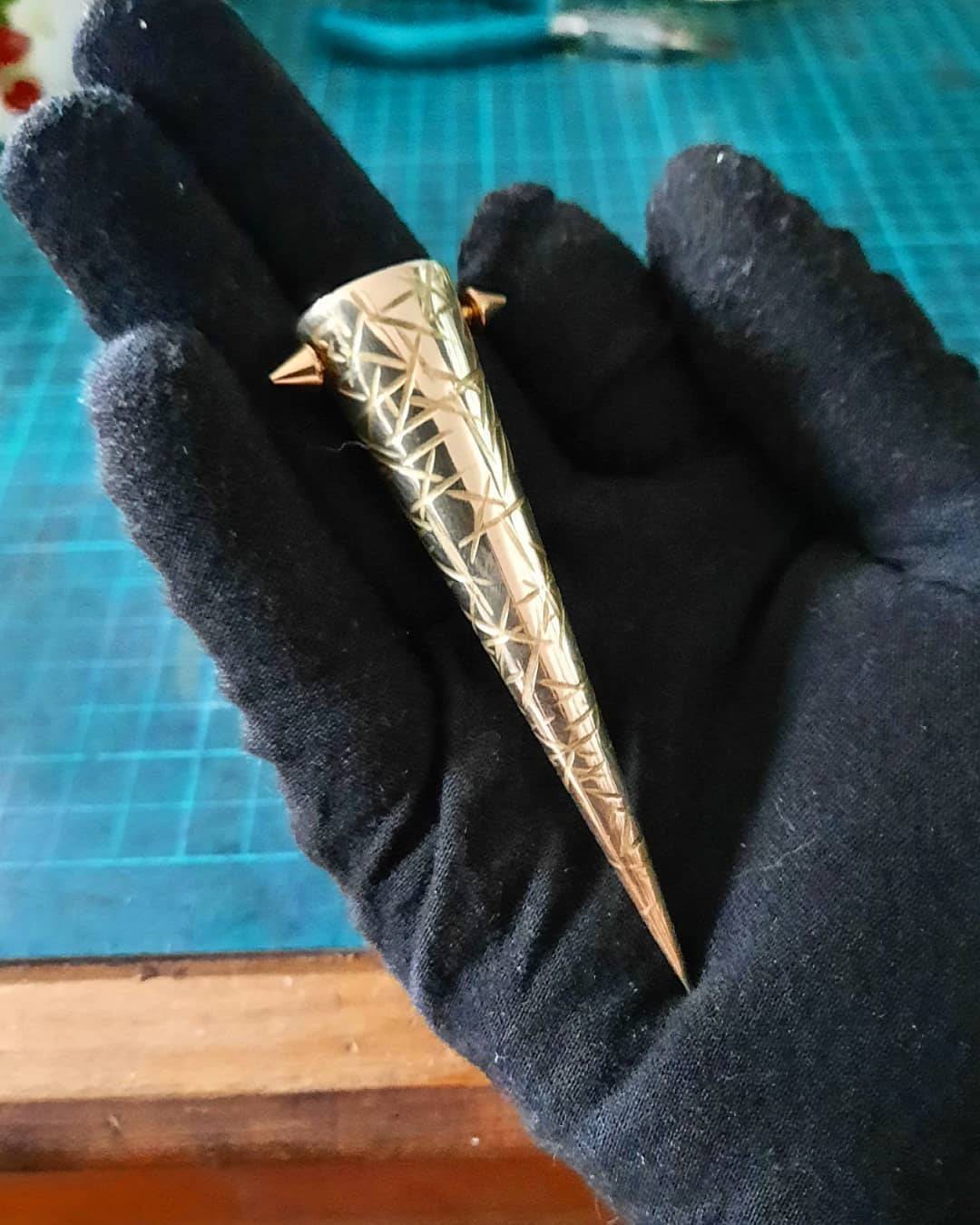 Brass Hair Spike! Gold coloured hair spike for braids and dreadlocks - Unusual, unique, hair jewellery.