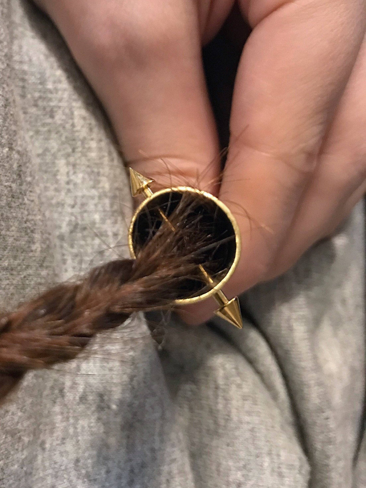 Hair Spike! For braids and dreadlocks - Unusual, unique, hair jewellery. Viking hair charm, dread beads, brass hair jewelry, larp, cosplay