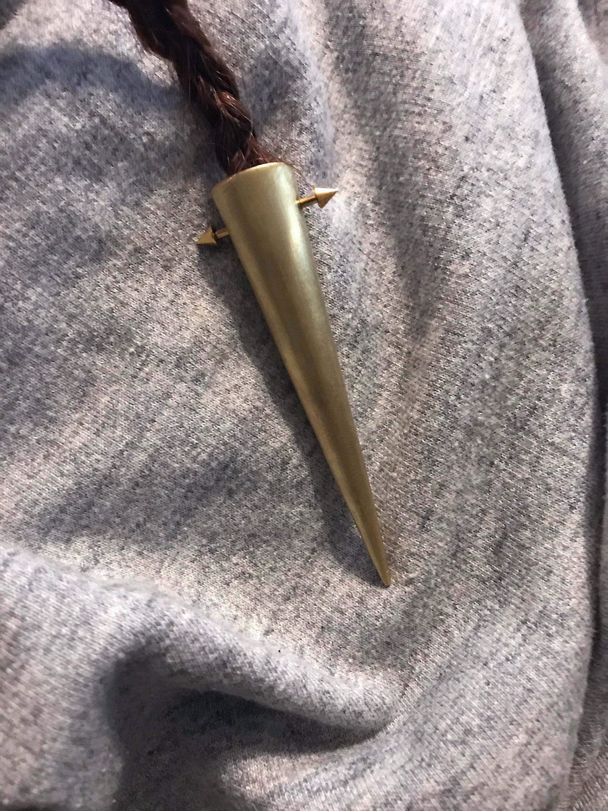 Hair Spike! For braids and dreadlocks - Unusual, unique, hair jewellery. Viking hair charm, dread beads, brass hair jewelry, larp, cosplay