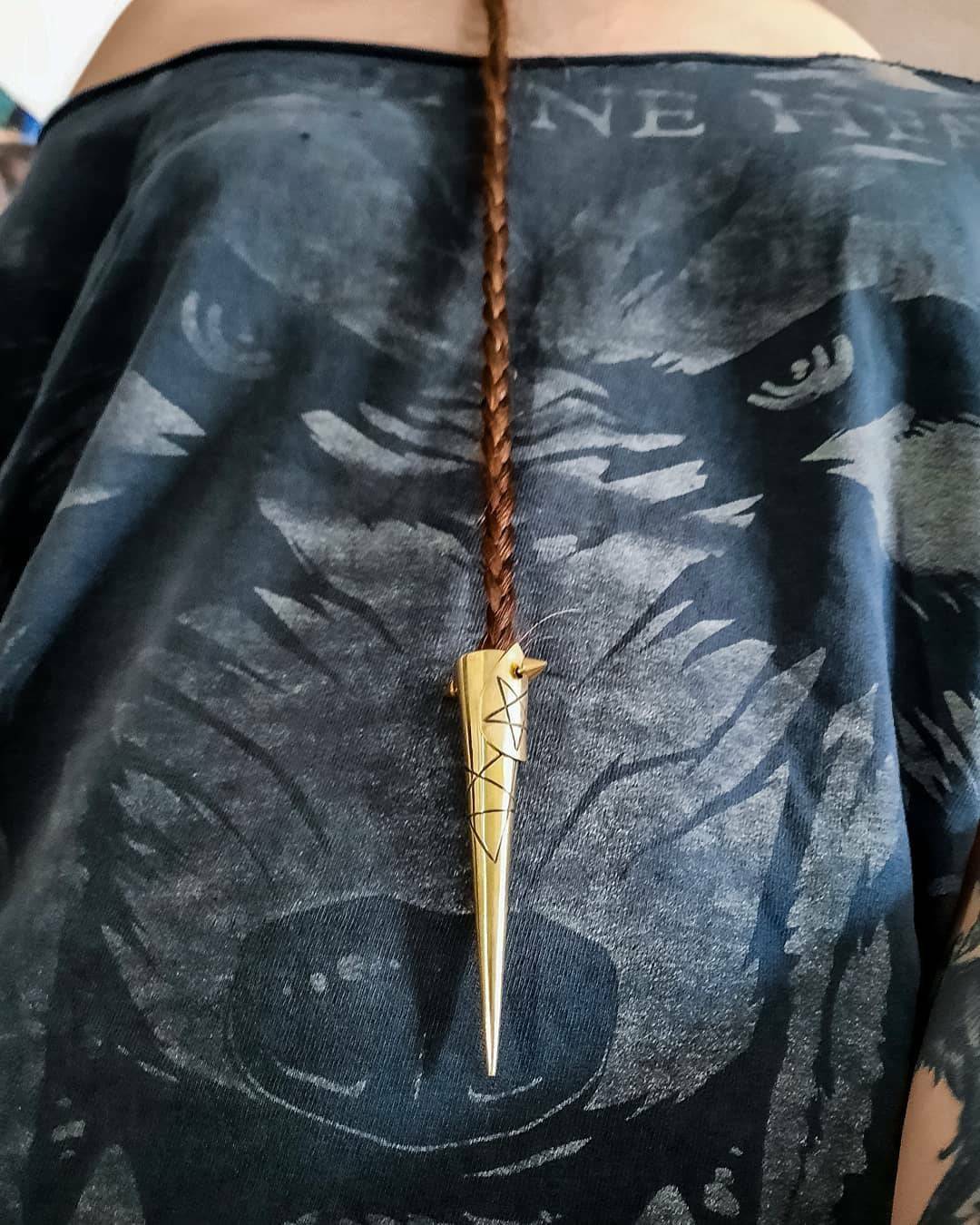 Witchy Braid Hair Spike! Pentagram spike, dreadlock jewelry, spooky hair jewelry, braid jewelry, spooky babe, viking. Brass/stainless/bronze