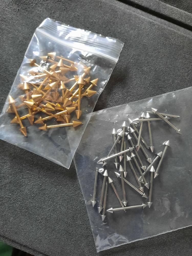 Spares! Spare standard length (16mm) retainer bars with balls or cones for hair jewellery. NOT FOR PIERCINGS